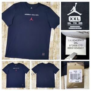 AIR JORDAN x OVO JORDAN 12 APPAREL COLLECTION T-SHIRT BLACK XXL DRAKE 2016 NWT